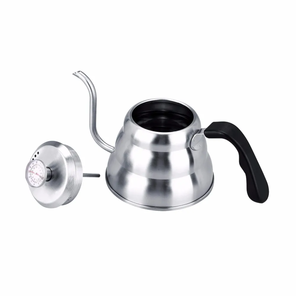 1 2 л термометр из нержавеющей стали гусиная шея чайник кофейник кувшин Moka