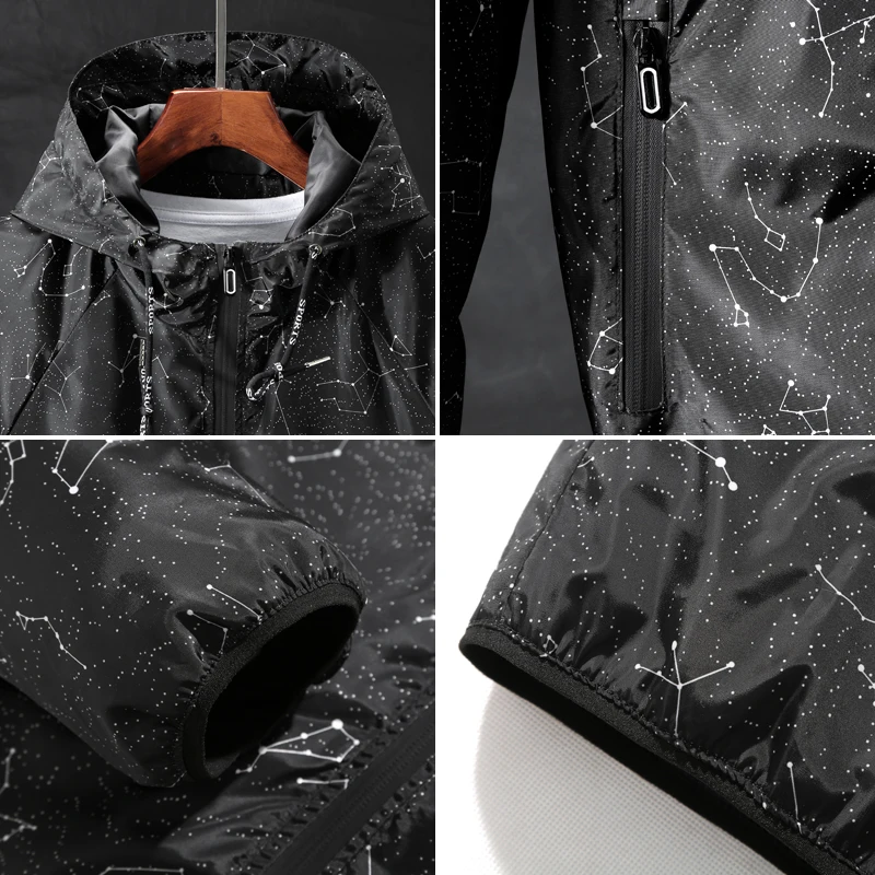 Мужская повседневная куртка Asesmay водонепроницаемая ветровка с капюшоном верхняя