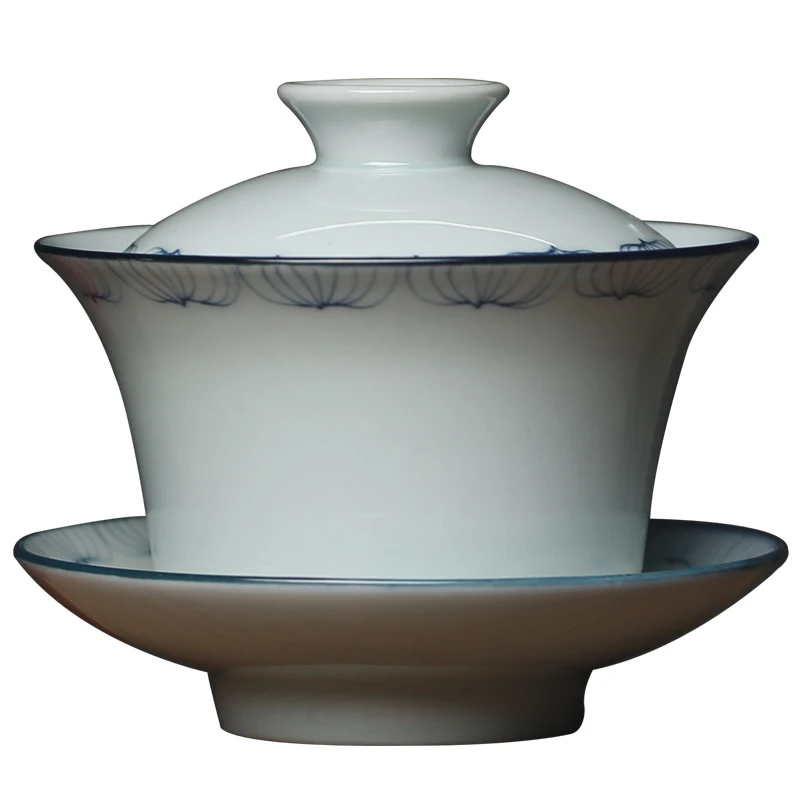 

glaze hand-painted color restoring ancient ways three only three pieces of kongfu tea bowl lotus tureen ceramic bowl