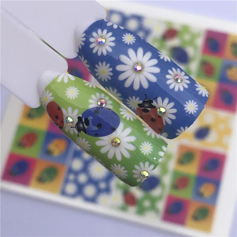 1 Sheet Colorful Nail Art Water Decals Chinese Ink Flower Painting Transfer Stickers DIY Decoration Slide | Красота и здоровье