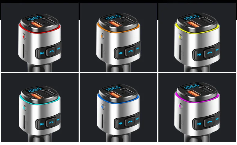 Bc41 Nordic Style Car Mounted Card Instert MP3 Player Multi-functional Bluetooth Receiver USB Drive Charger Car Cigarette Lighte
