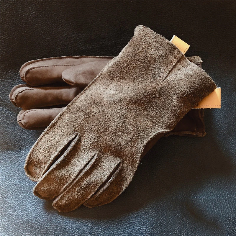 Frosted Cowhide Genuine Leather Motorbicycle Gloves Outdoor Riding Leather Gloves Mens Women Cycling Full Finger Gloves NR251