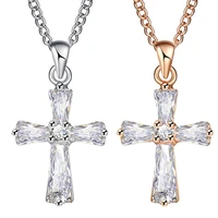 high quality exquisite cross pendant necklaces for women crystal pendant cz zircon long necklace bijoux jewelry drop shipping