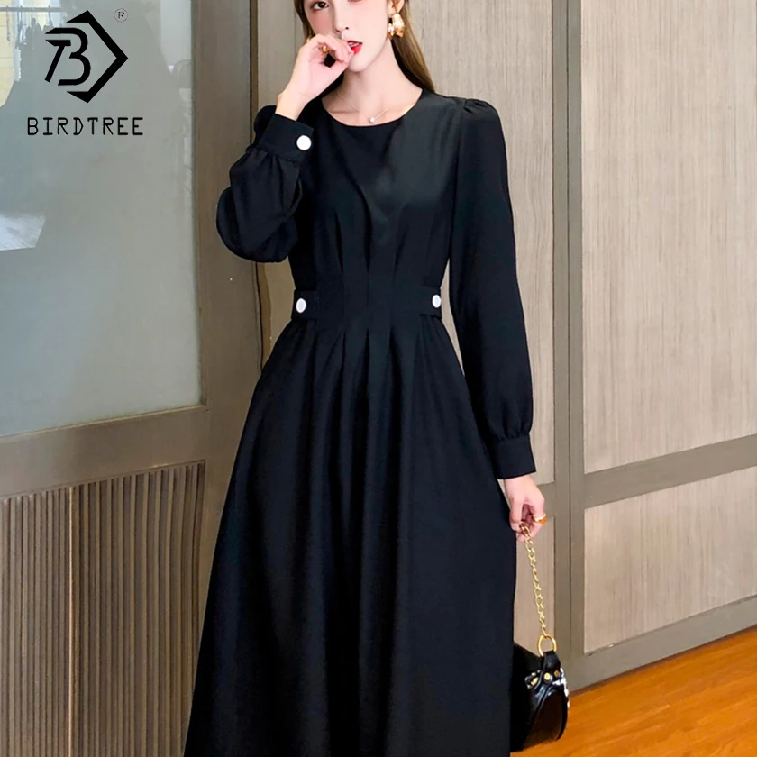 2019 осеннее новое поступление женское однотонное платье трапециевидной формы