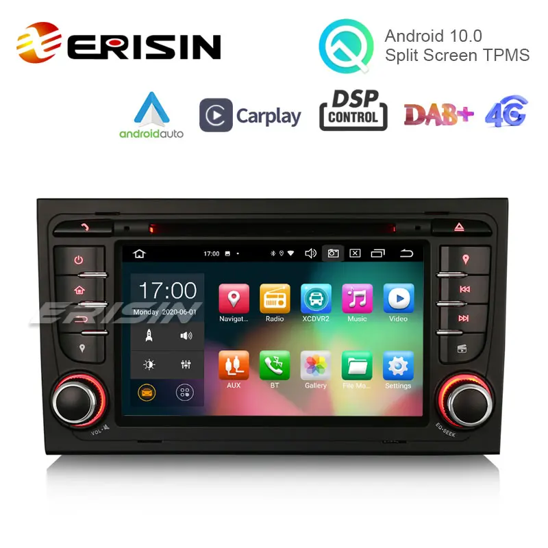 Erisin ES8178A 7 &quotВосьмиядерный 64 ГБ Android 10 0 автомобильный DVD CarPlay &amp Auto GPS 4G DAB + DSP для Audi