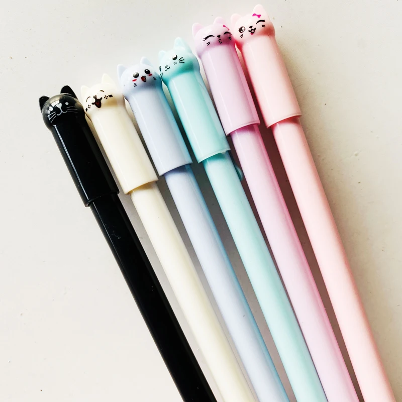 

3X Lovely Candy Color Cat Gel Pen Writing Signing Pen Student Stationery Kids Gift School Office Supply