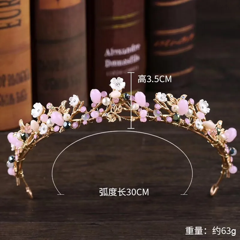 

Luxury Wedding Crown Superior Bridal Amethyst Tiara Korean Crystal Combs Headbands Bridesmaid Hairwear Headdress Accessories
