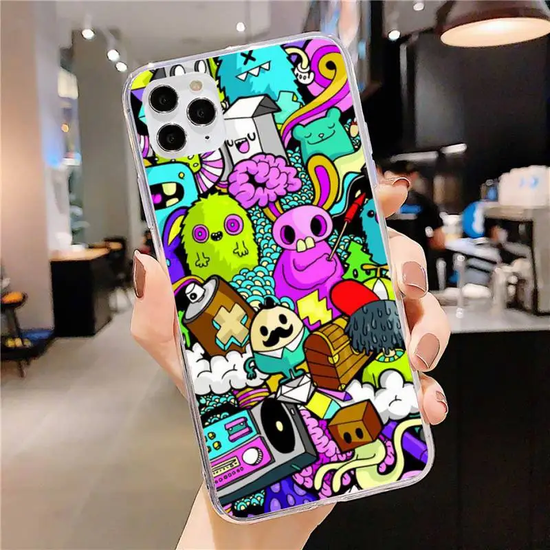 

Graffiti Art Phone Case for iphone 11 12 Pro Max Clear Cover Xs X XR 7 8 6 6S Plus 5 5S SE 2020 Fundas Coque Etui