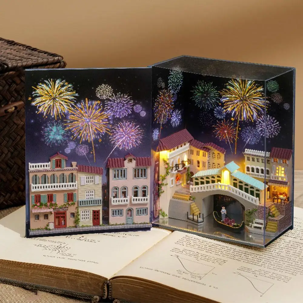 

DIY Dollhouse Miniature Book Nook Mini World Wooden House Decoration Birthday Gift Toys For Children Doll House Furniture Kit