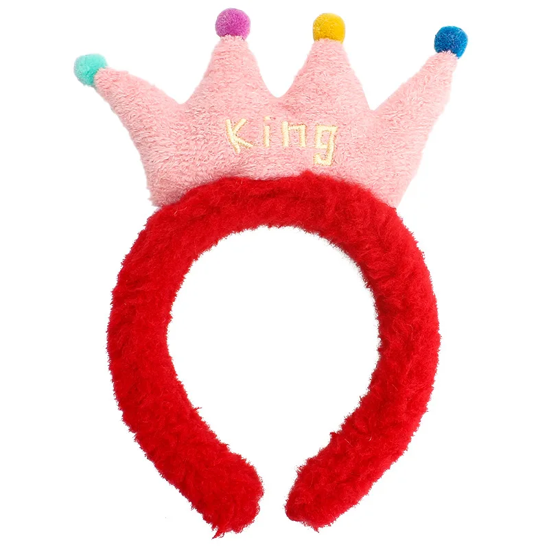 

Cute plush crown headband, sweet headwear, washing face, pressing hair, non-slip hairpin headband