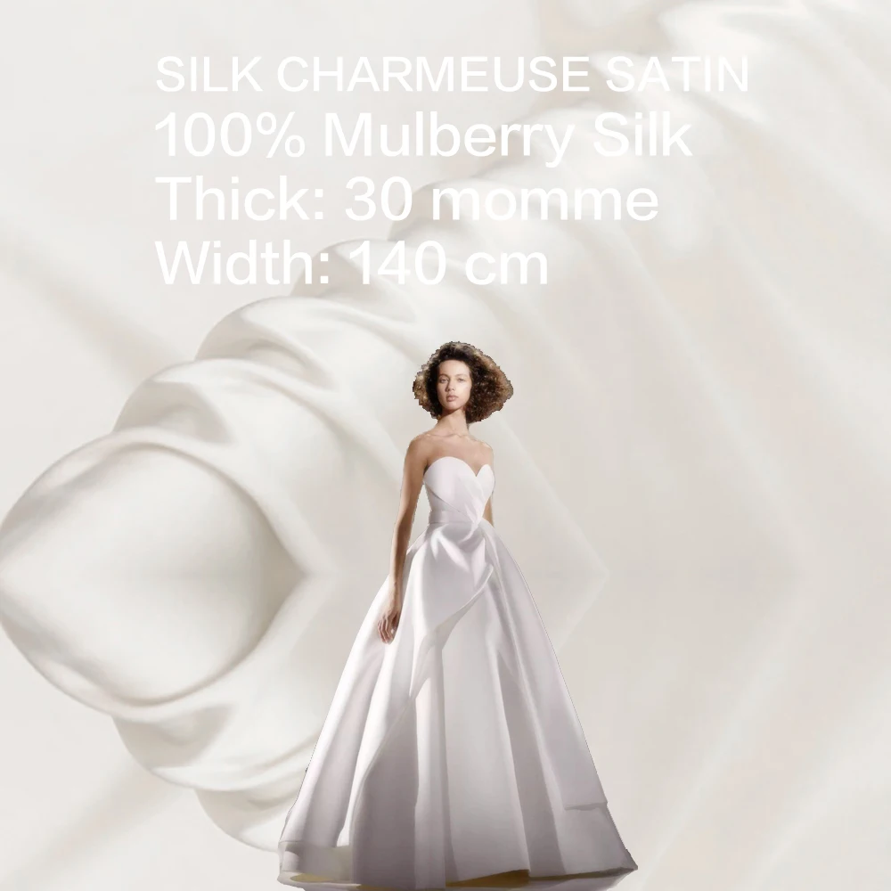 

100% шелк Шармез атласной ткани 140 см ширина 30momme/чистый шелк тутового ткань вечерние платье китайский шелк Сделано в Китае