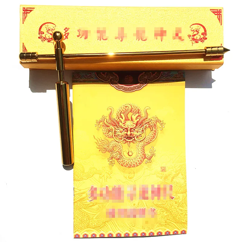 SongLong  Amulet Dragon Rule Energy Tower Pyramid Brass Feet water Pulse Detection Fengshui Dowing Rod