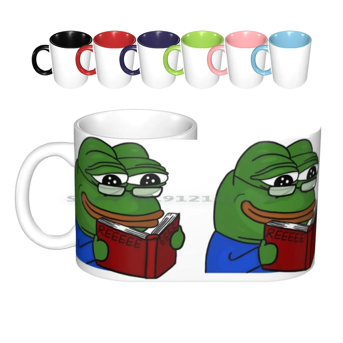 

Reeeeee-Ading A Book Ceramic Mugs Coffee Cups Milk Tea Mug Reeee Funny Joke Reading Reeeeding Books Smart Glasses Pun Library