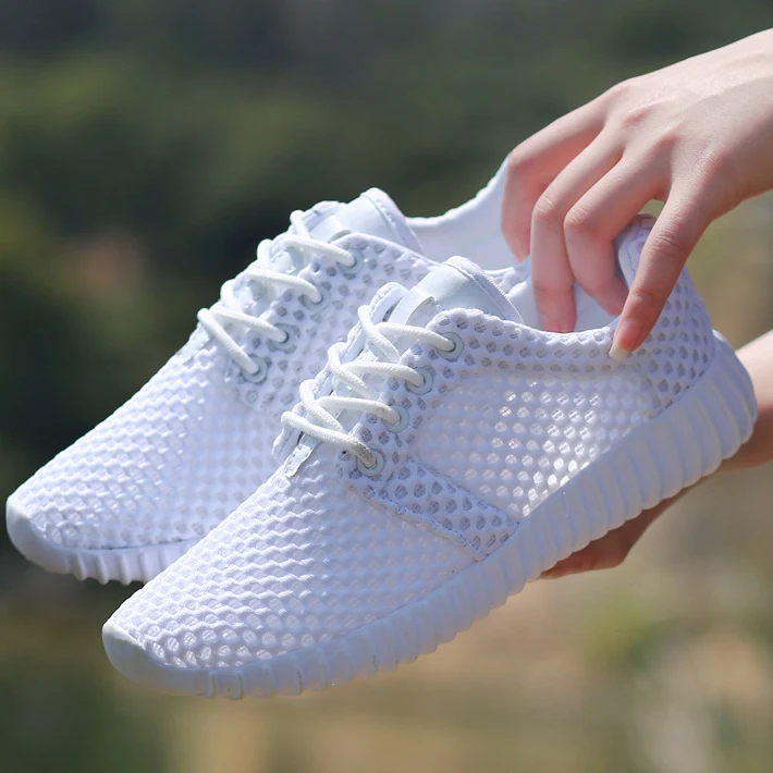 2020 новинка из сетчатого материала Женская обувь на плоской подошве Легкие