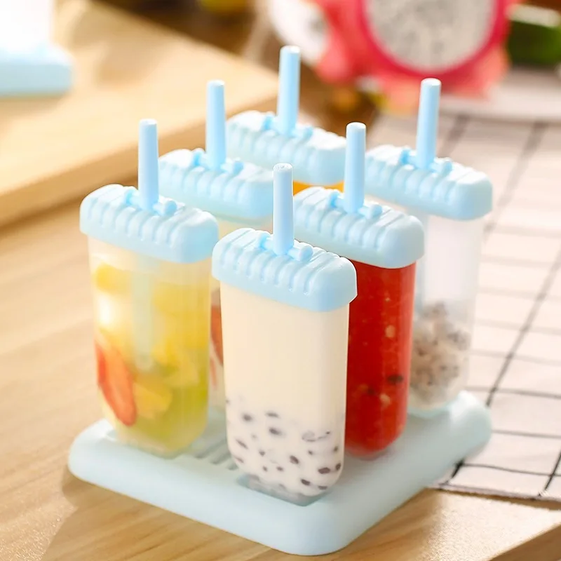 

6 Cells Silicone Ice Cream Mold DIY Homemade Popsicle Molds Freezer Juice Ice Tray Popsicle Barrel Maker Mould