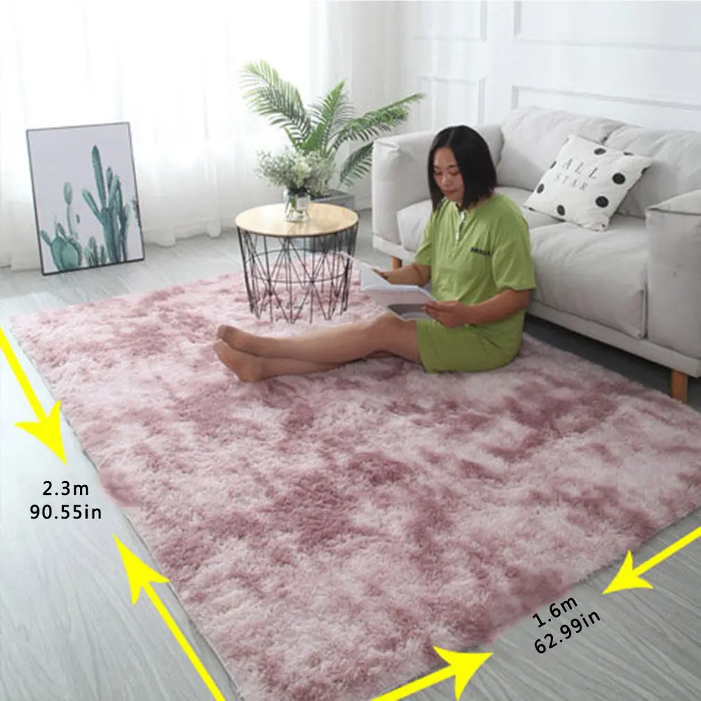 

Bedroom Bedside Carpet Living Room Coffee Table Sofa Floor Mat Solid Color Plush Thickened Washed Silk Hair Non-Slip Blanket