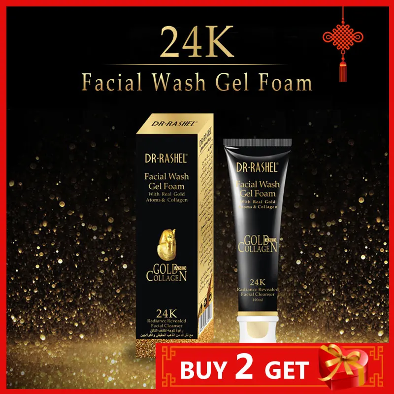 Гель для мытья лица DR.RASHEL отбеливание золотистых элементов 24K гель из пенопласта