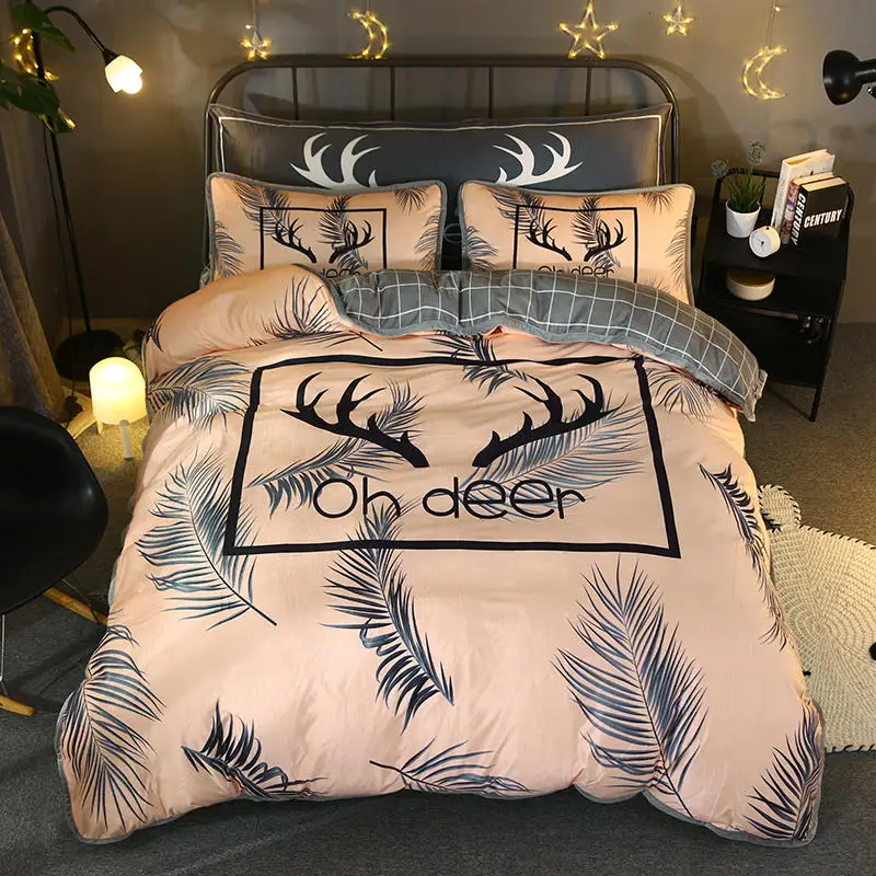 Роскошные комплекты постельного белья с крепкими рогами бежевый комплект теплое