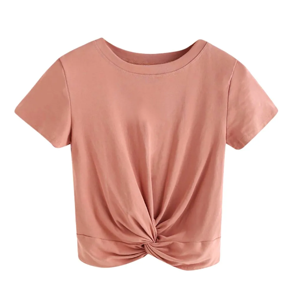 Футболка женская Базовая повседневная с круглым вырезом короткий рукав