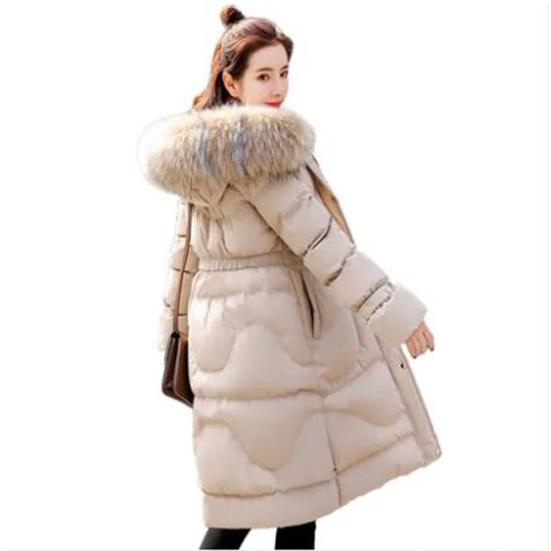 2019 зимняя женская куртка длинное высококачественное пуховое хлопковое пальто
