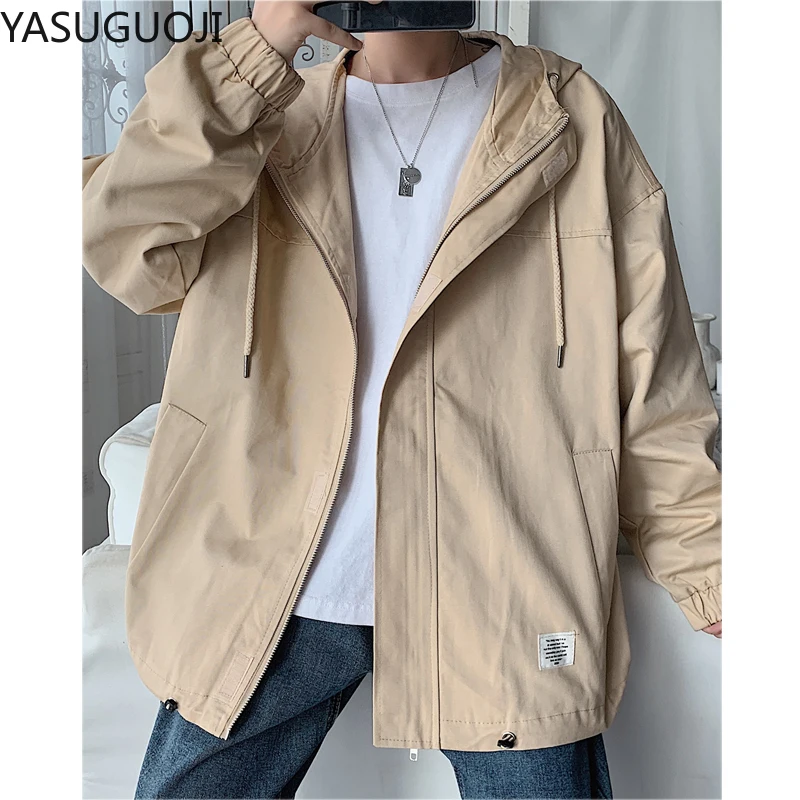 Куртка-бомбер YASUGUOJI Cargo Мужская в Корейском стиле модная дизайнерская одежда