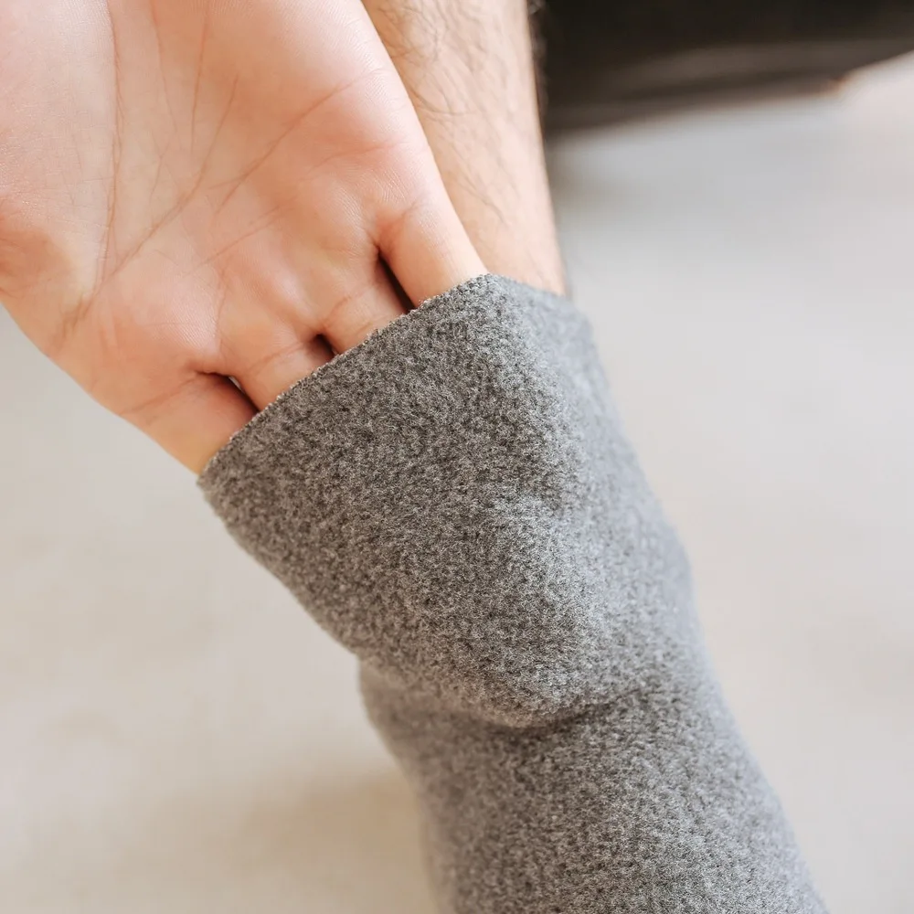 Зимние теплые мужские носки плюс бархатные толстые шерстяные длинные однотонные