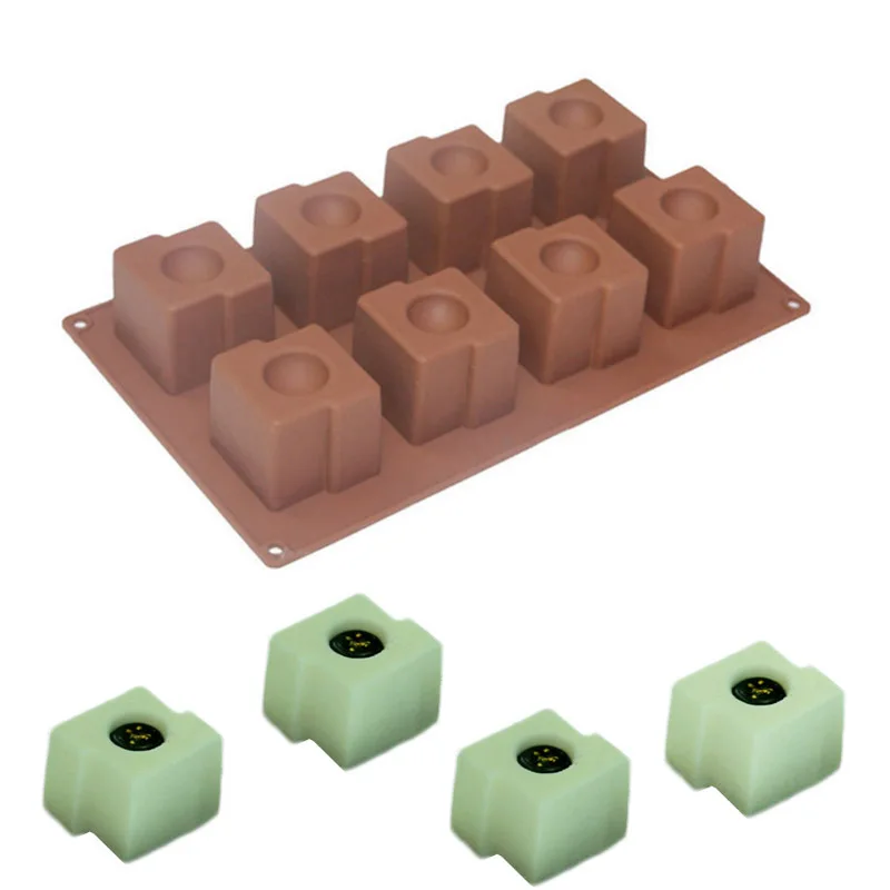 Силиконовая квадратная круглая шоколадная форма с 8 отверстиями в форме Z для