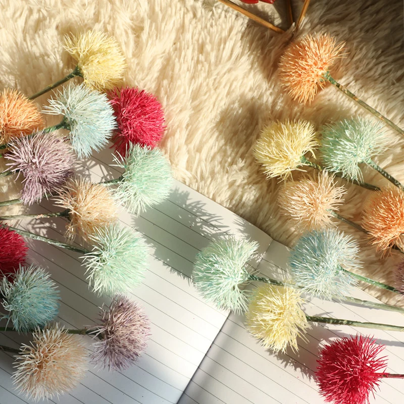 10 шт. искусственные цветы настоящее прикосновение Одуванчик растения