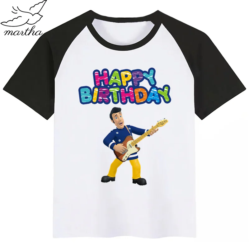 Одежда для детей с надписью Happy Birthday Number Fireman Sam DIYKids футболка девочек подарок на