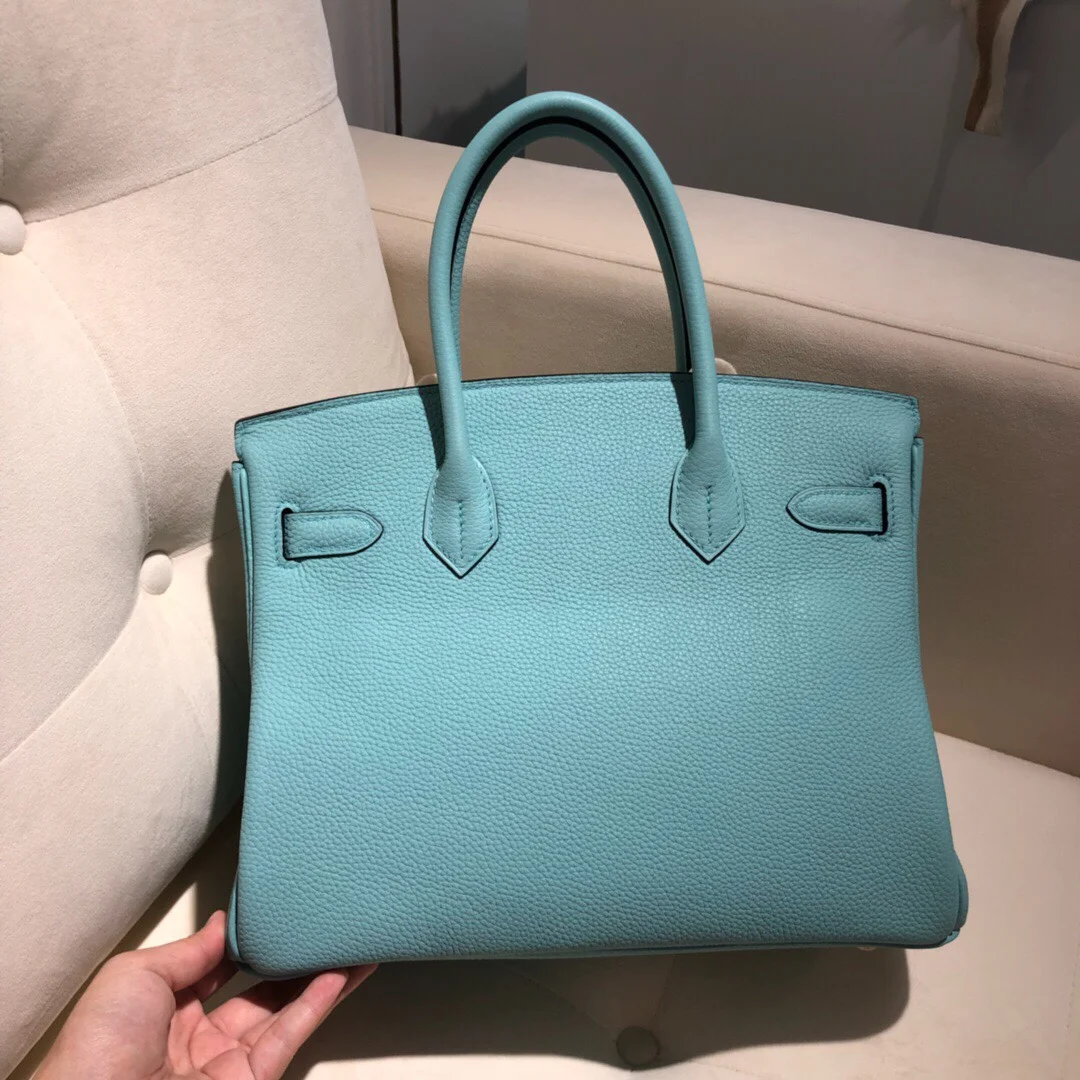 

Handmade LUXURY Purse 25CM,BRAND HANDBAG,DESIGNERS BAG,Blue COLOR,Togo leather, Wax line stitiching,Fast delivery