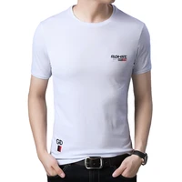 dropshipping basic high quality fashion slim fit cotton logo printed short sleeve t shirts