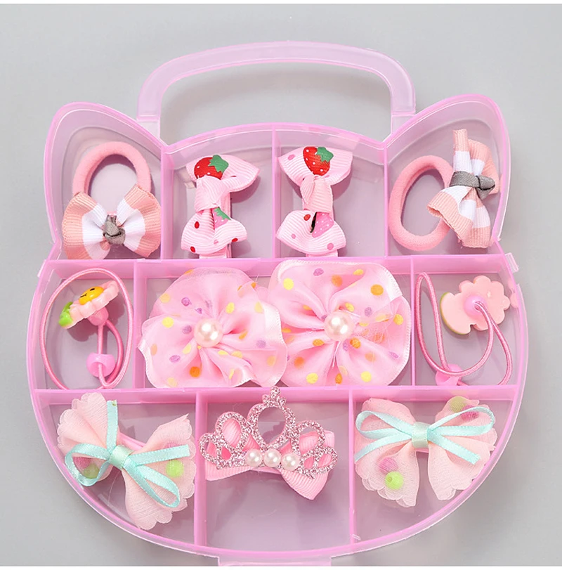 Весь набор hello kitty/аксессуары в виде мишки для девочек, эластичные резинки для волос, заколки для волос, заколки, ожерелье, серьги, детский подарок на день рождения