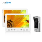 Jeatone 10-дюймовый видеодомофон, Домашний домофон, видеодомофон с монитором 2x960P и комплектом домашней безопасности, водонепроницаемая панель вызова