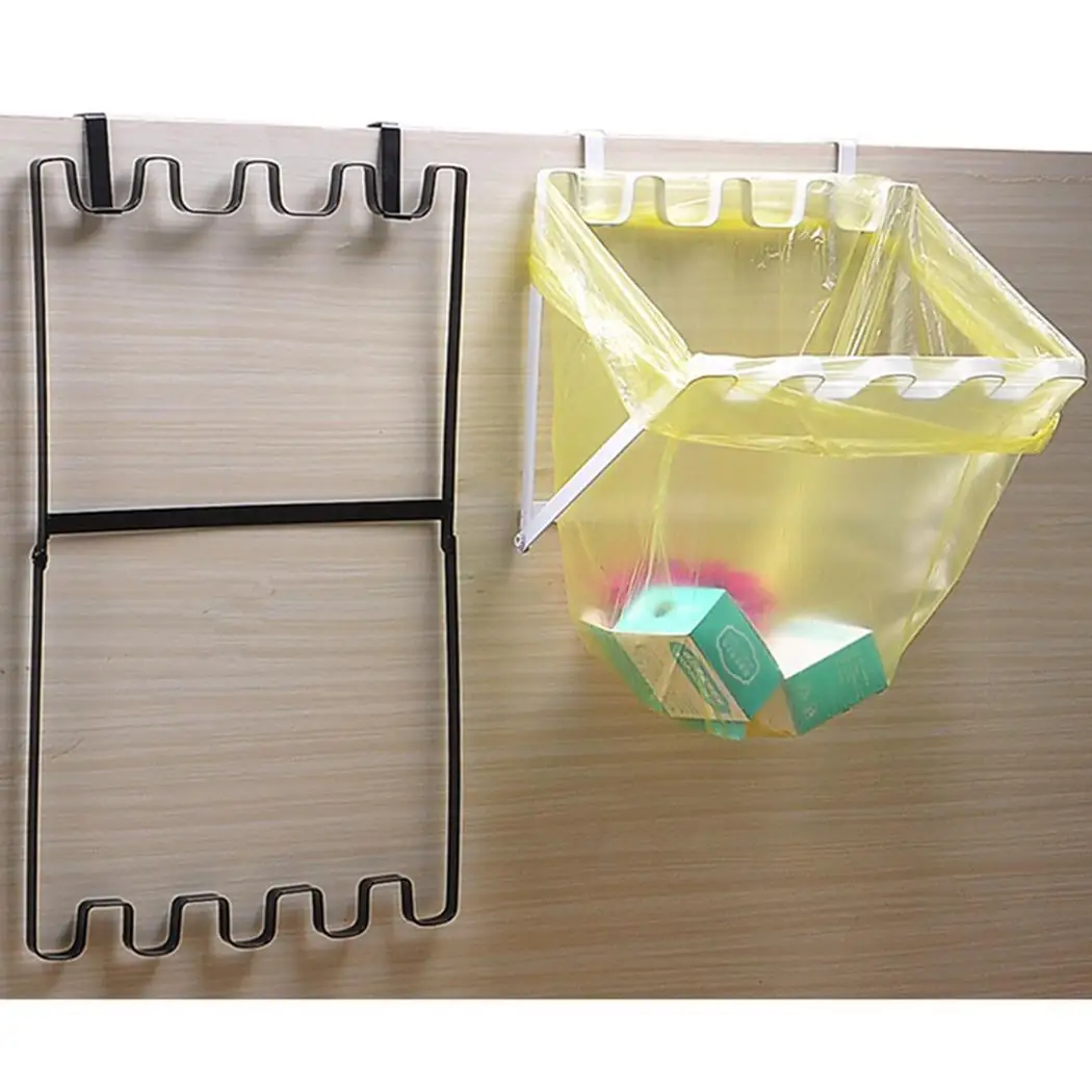 Дверь-назад складной мешок для мусора кронштейн кухня черный белый мусорный