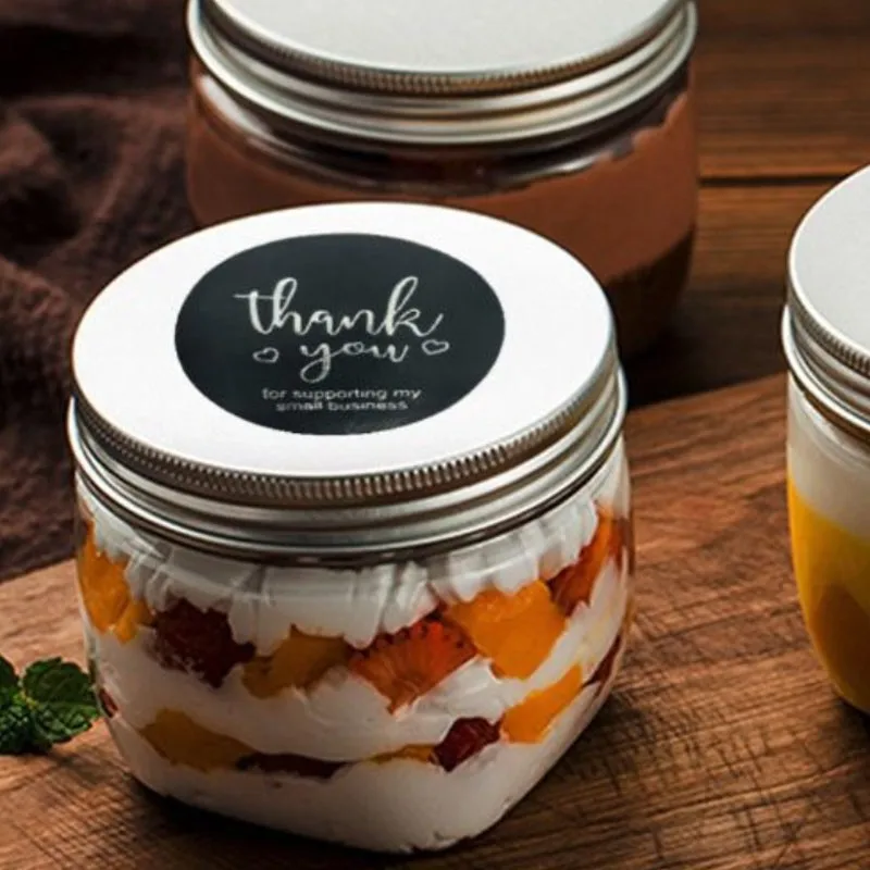 

500pcs/roll black Bronzing 2.5cm round thank youDIY handmade for business packaging stationery self-adhesive sealing stickers