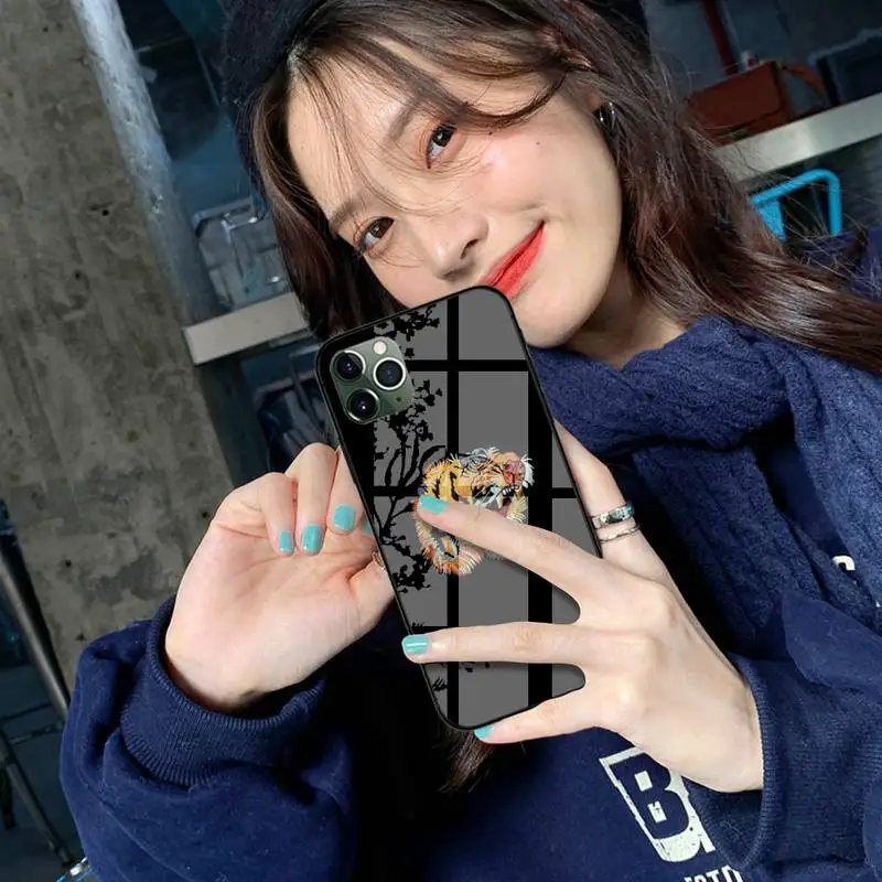 

Cute Animal Tiger Phone Case Acrylic Plexiglass TPU For Samsung Galaxy S8 S9 S10 s10e S20 PLUS ULTRA S6edge