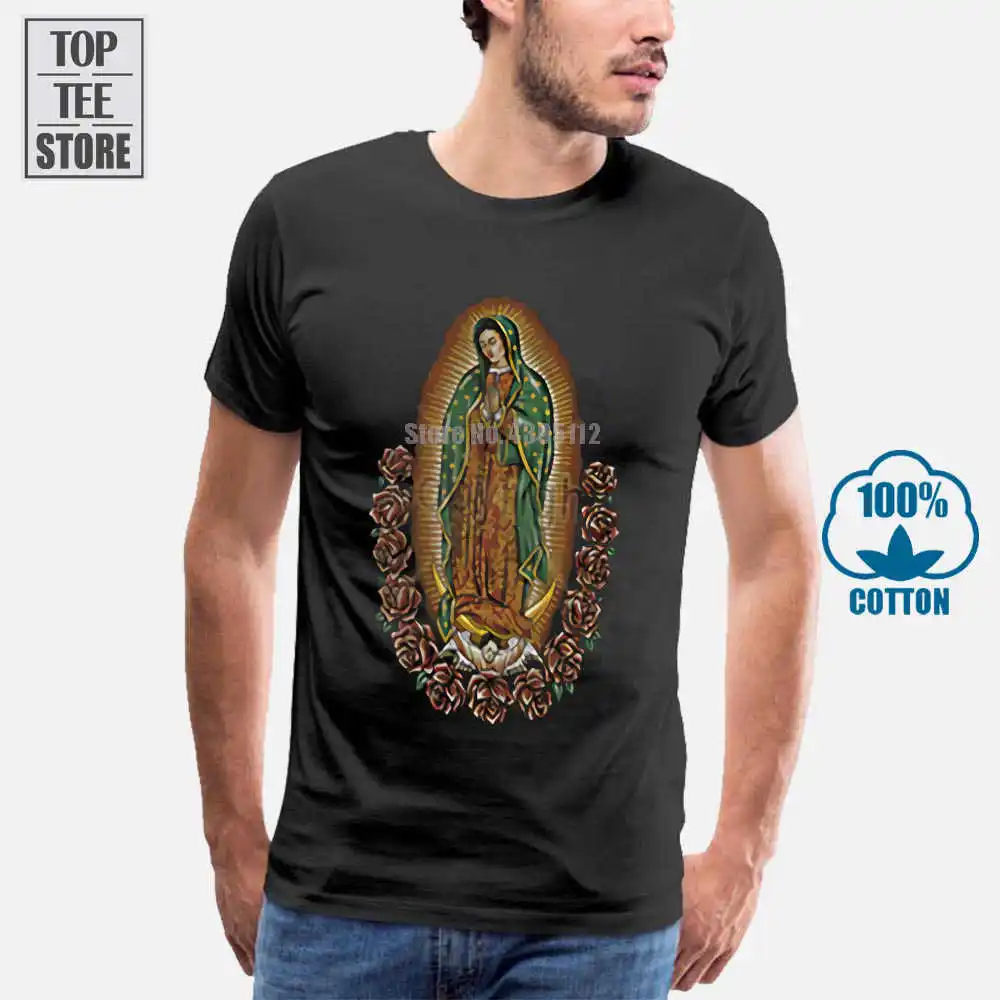 Новинка 2018 модные мужские футболки с надписью The Madonna Our Lady Of Guadalupe Virgin Mary | Мужская