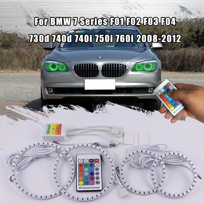 

For BMW 7 Series F01 F02 F03 F04 2008-2012 Daytime Running Light DRL Angel Eyes LED RGB Multi-color Headlight Halo Ring Kit