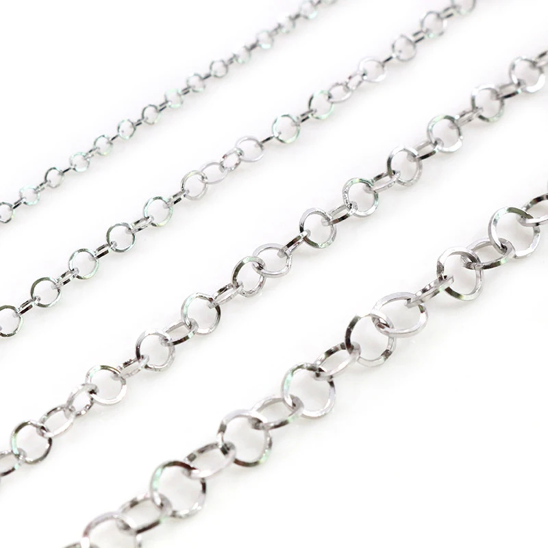 5 Meters/Lot Stainless Steel Polishing Necklace O-Ring Chain For DIY Jewelry Findings Making Materials Handmade Supplies