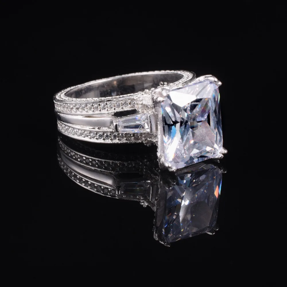 Женское Обручальное кольцо с Эйфелевой башней из серебра 925 пробы искусственным