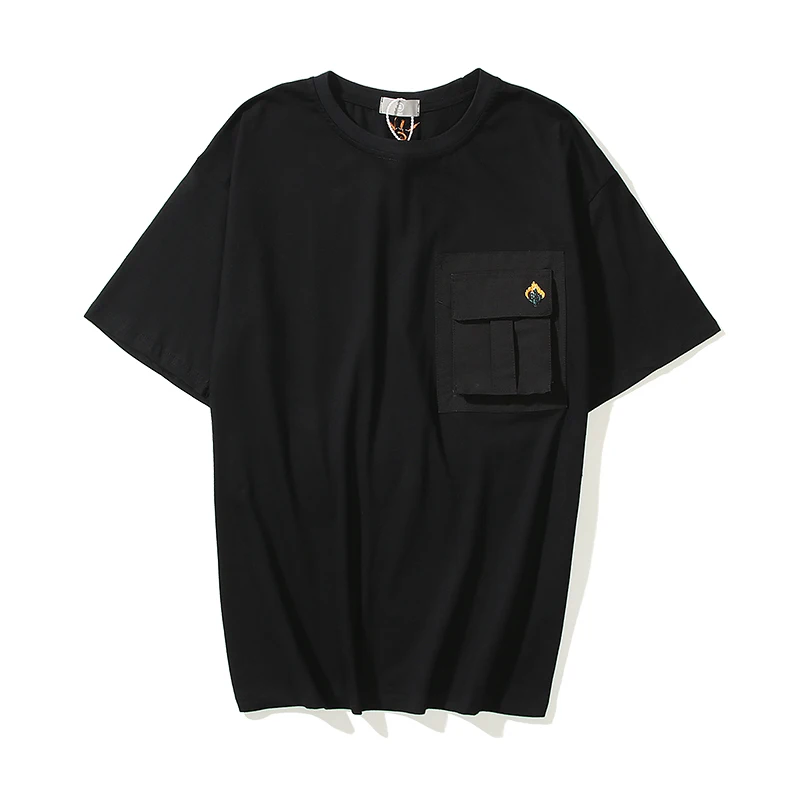 

Harjuku Travis Scott Cactus Jack Embroidery Pocket Couple Tees Short-sleeved Hip-hop Oversize Casual T-shirt O Neck Loose Tops