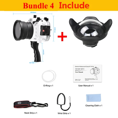 case handle fisheye Seafrogs A7 II Pro 40 м/130 футов подводный водонепроницаемый корпус чехол для sony A7 II A7R II A7S II поддержка 28-70 мм объектив с ручкой - Цвет: case handle fisheye