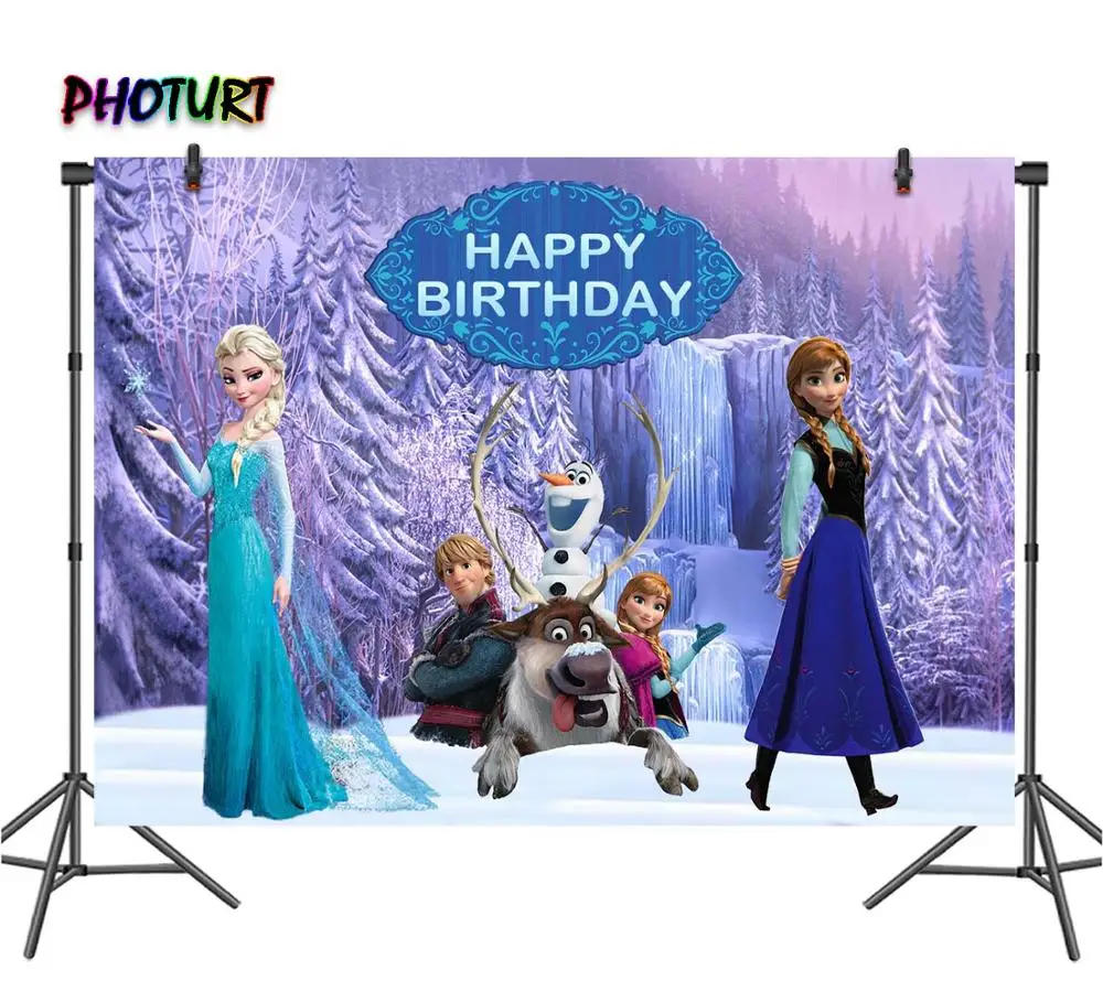 PHOTURT Frozen 2 фон для фотосъемки девочек день рождения Королева Эльза Анна