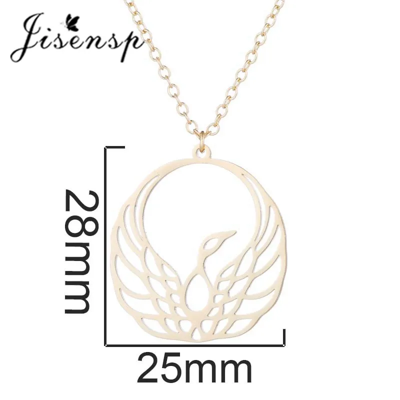 Ожерелья Jisensp из нержавеющей стали с Фениксом золотистые и Серебристые ожерелья
