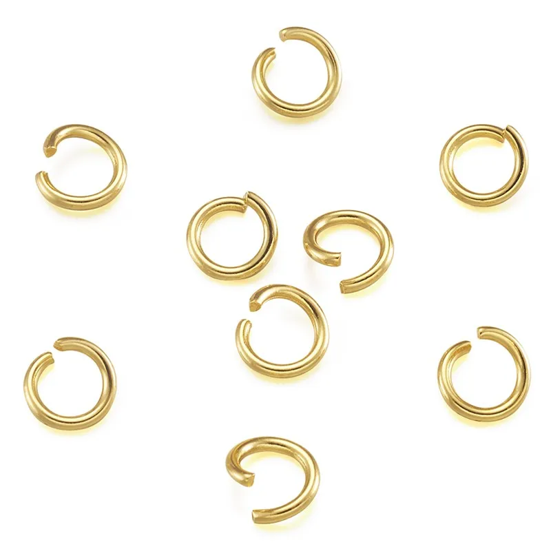 304 Stainless Steel Jump Rings Open Jump Rings Jewelry Findings for Making DIY Golden Color 4mm-10mm 200pcs/lot 