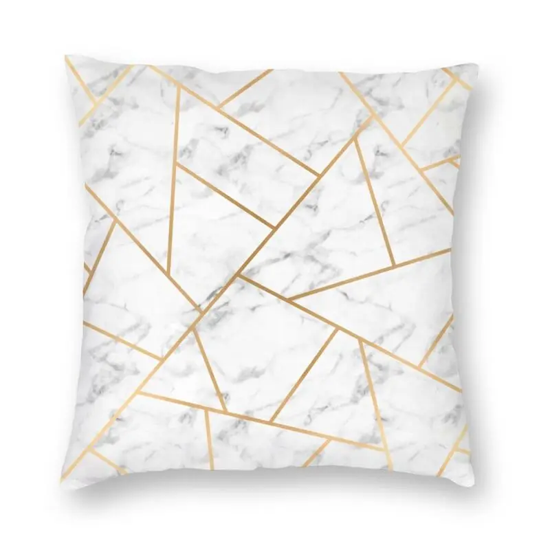 Квадратная наволочка под мрамор с абстрактным геометрическим рисунком домашний