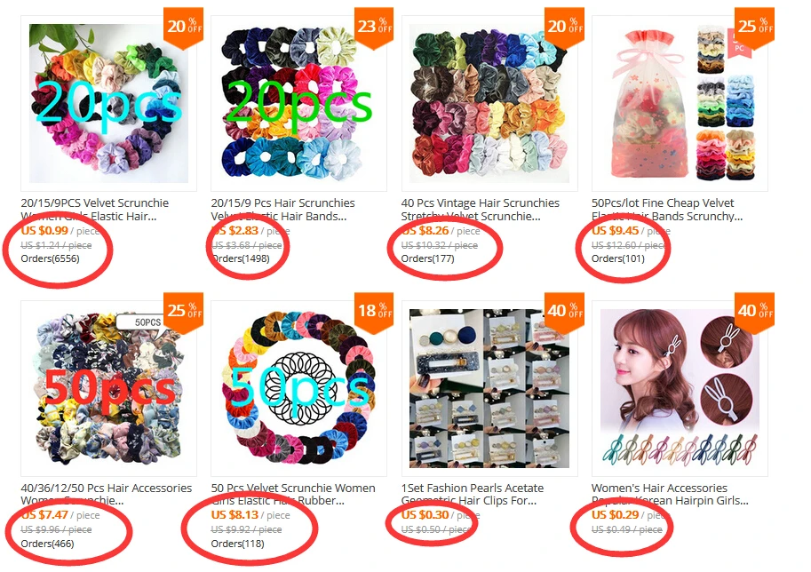 20/15/9PCS Velvet Scrunchie Women Girls Elastic Hair Rubber Bands Accessories Gum For Women Tie Hair Ring Rope Ponytail Holder