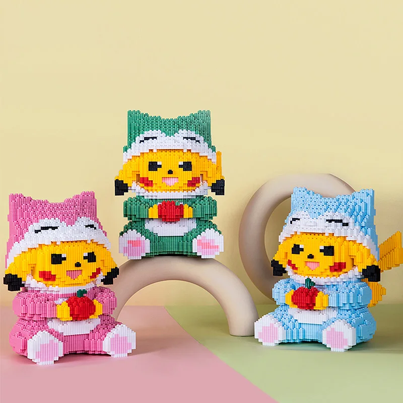 Новинка серия покемонов 2347 шт. розовые синие зеленые фигурки яблока Пикачу