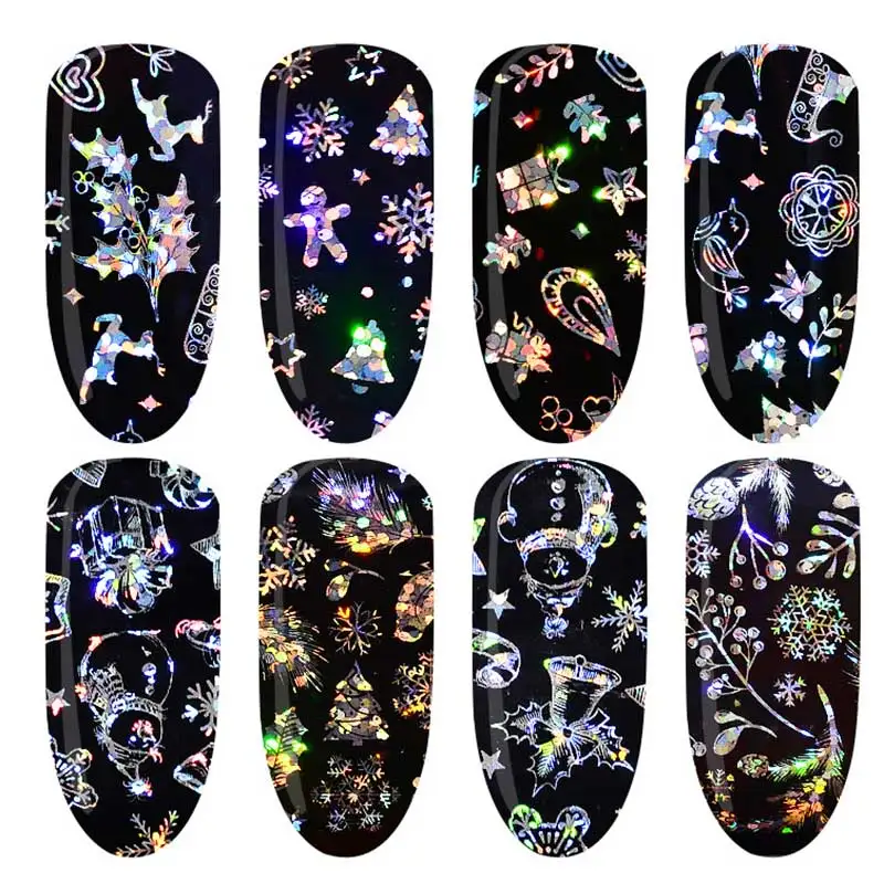 

4 Sheets Nail Art Christmas Star Sticker Xmas Snowflake Sticker Tools nail decor Nail Art Accessories