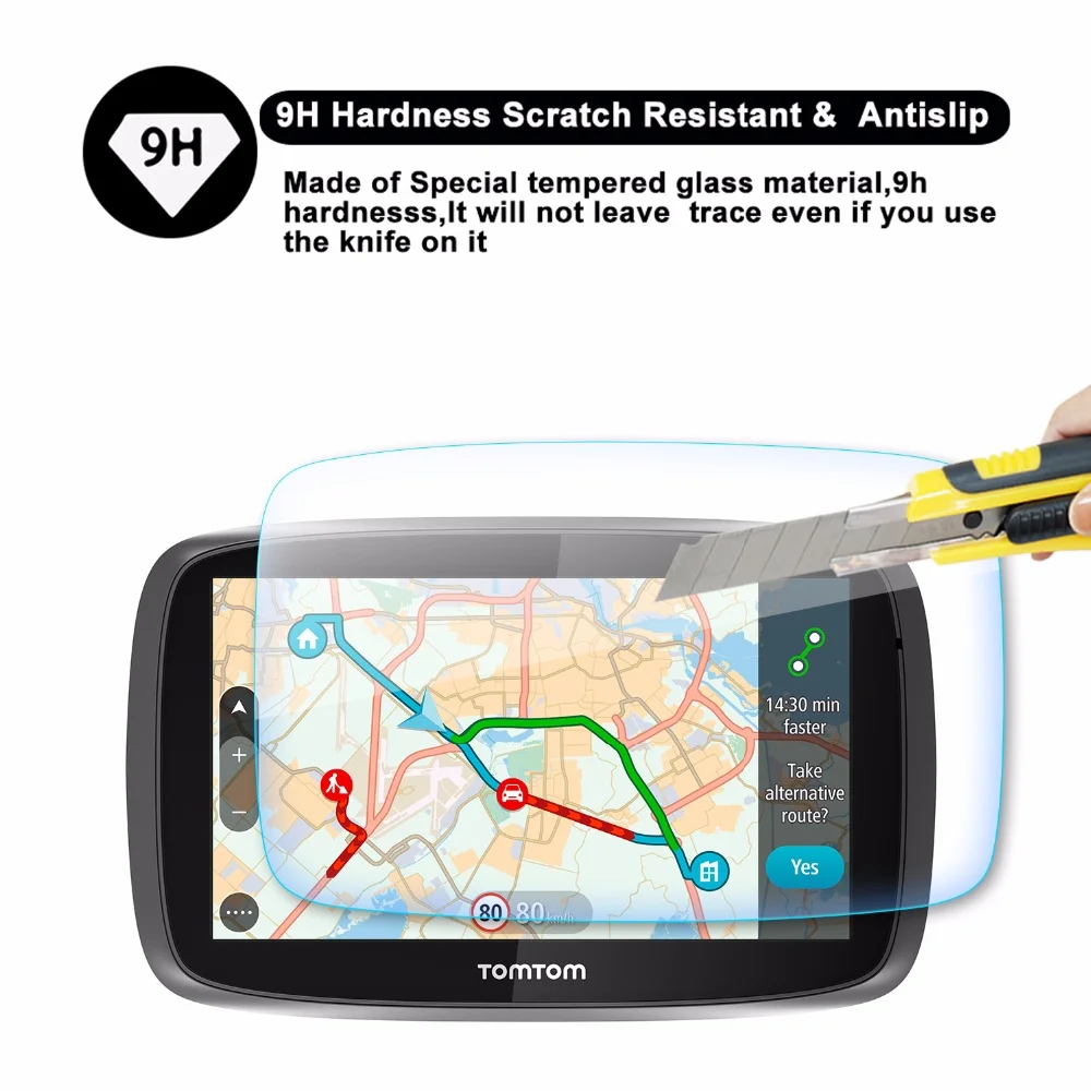 RUIYA Защитная пленка для экрана для TomTom Go 600 610 6000 6100 круговой 6 дюймов gps навигации сенсорный экран, с уровнем твердости 9H Защитная пленка для экрана из закаленного стекла